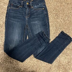 Seven7 Dark Blue Skinny Jeans with Subtle Fade